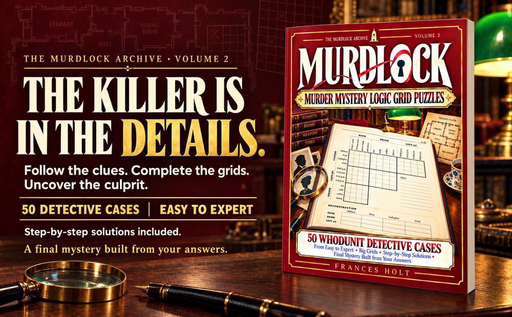 MURDLOCK Volume 2, Logic Grid Puzzles: the killer is in the details
